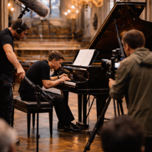 Live piano recording event in London